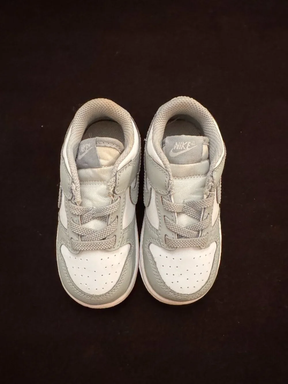 Nike Dunk Low Baby/Toddler White Light Smoke Grey Size 2C